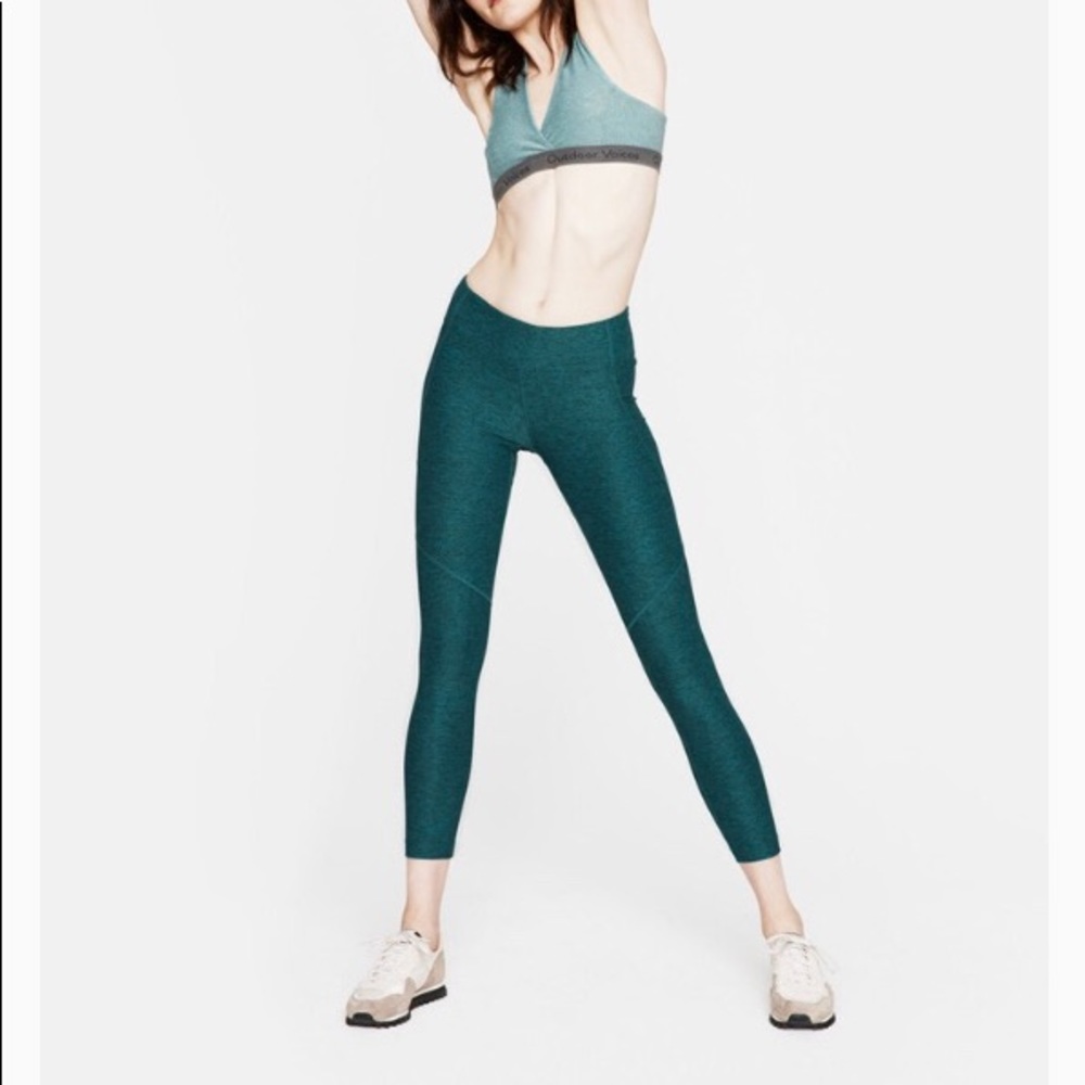 Outdoor Voices Emerald Green Warm Up Leggings